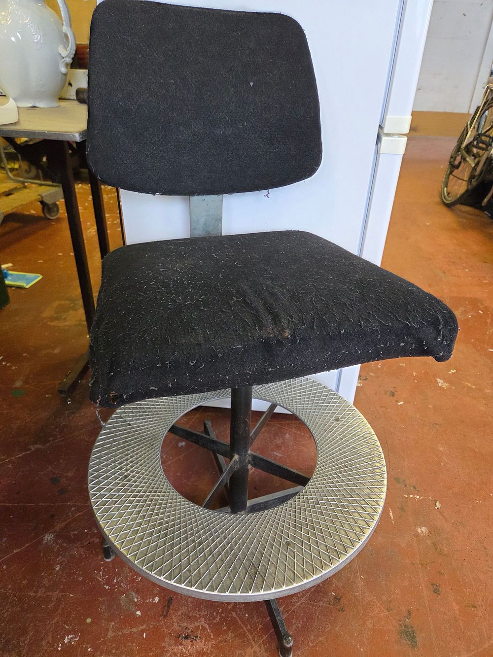 Lot 396 – A Contemporary Industrial Swivel Drafting Stool