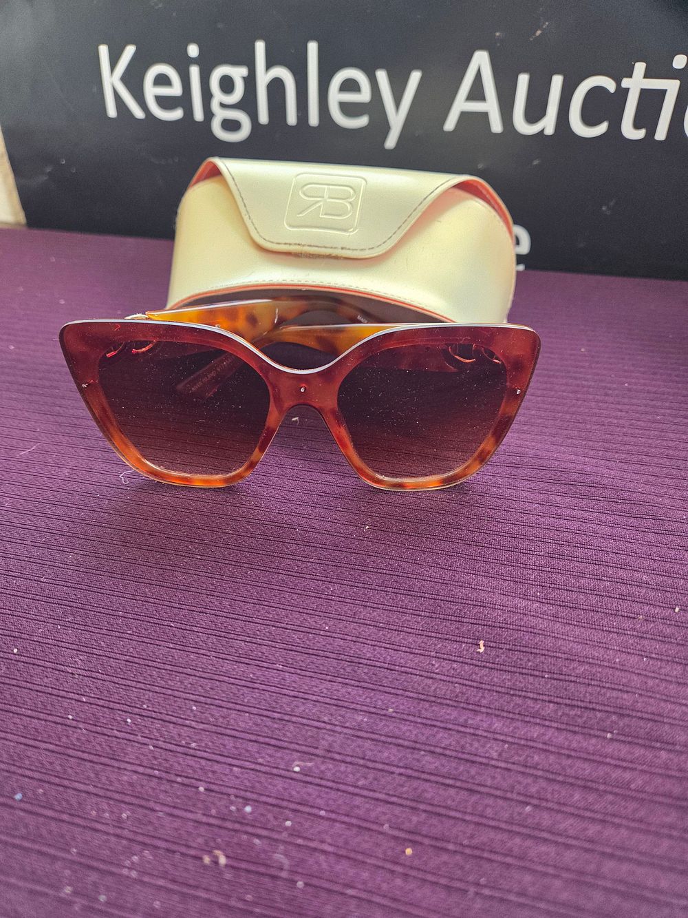 Lot 623 – A Pair of Balenciaga Oversized Tortoiseshell Acetate Cat-Eye Sunglasses with Case