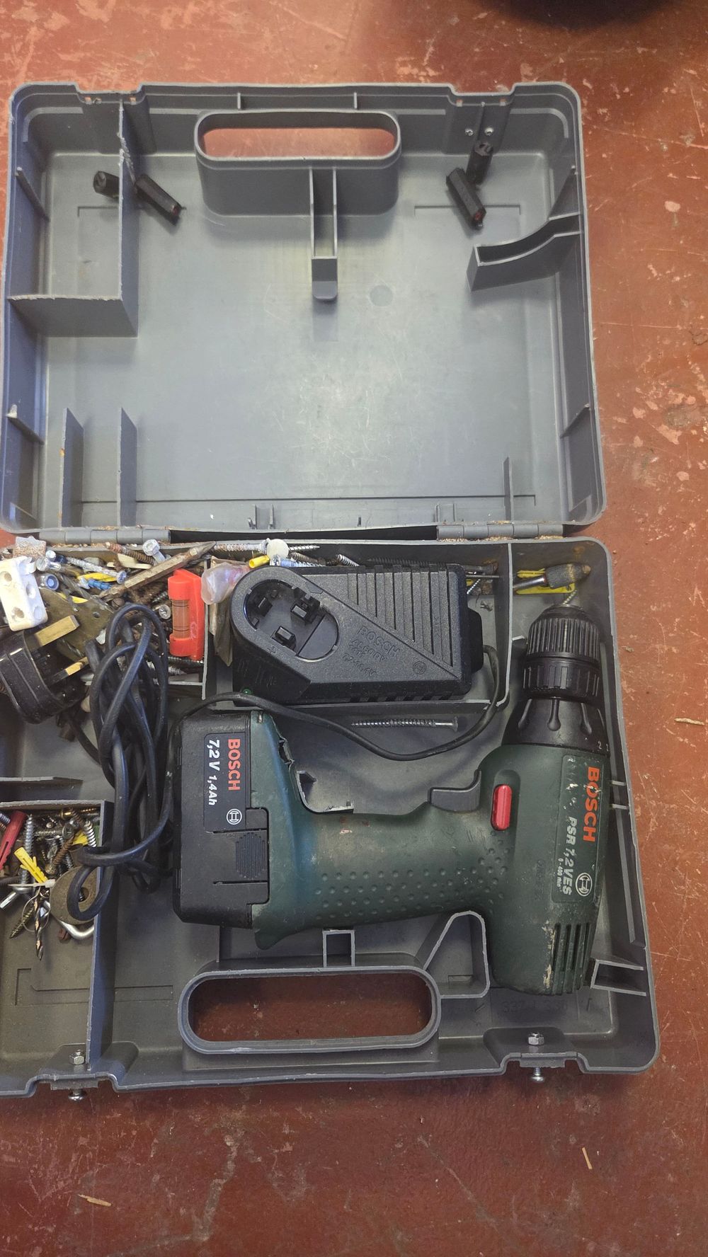 Lot 232 – Bosch PSR 7,2 VES Cordless Drill Driver with Charger and Accessories in Carry Case
