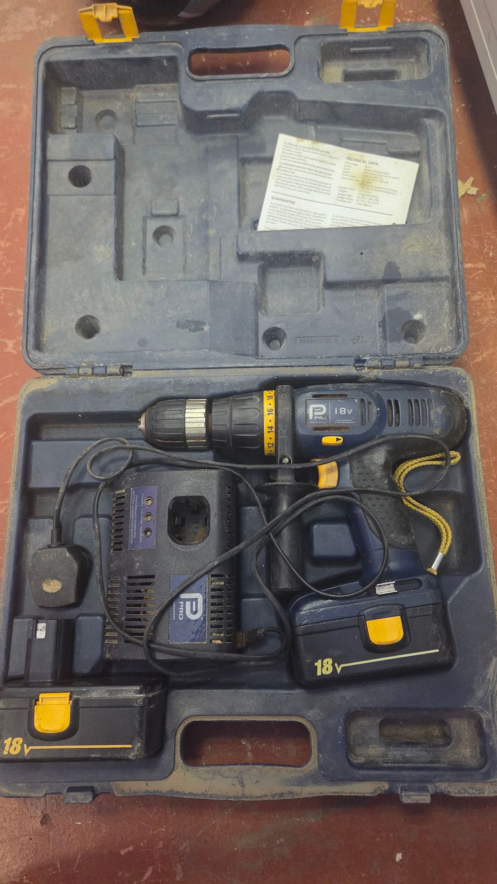 Lot 234 – Performance Power Pro 18V Cordless Drill Set with Accessories and Case