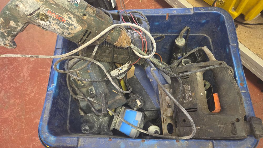 Lot 239 – A Collection of Corded Power Tools and Accessories Including Bosch and Black and Decker