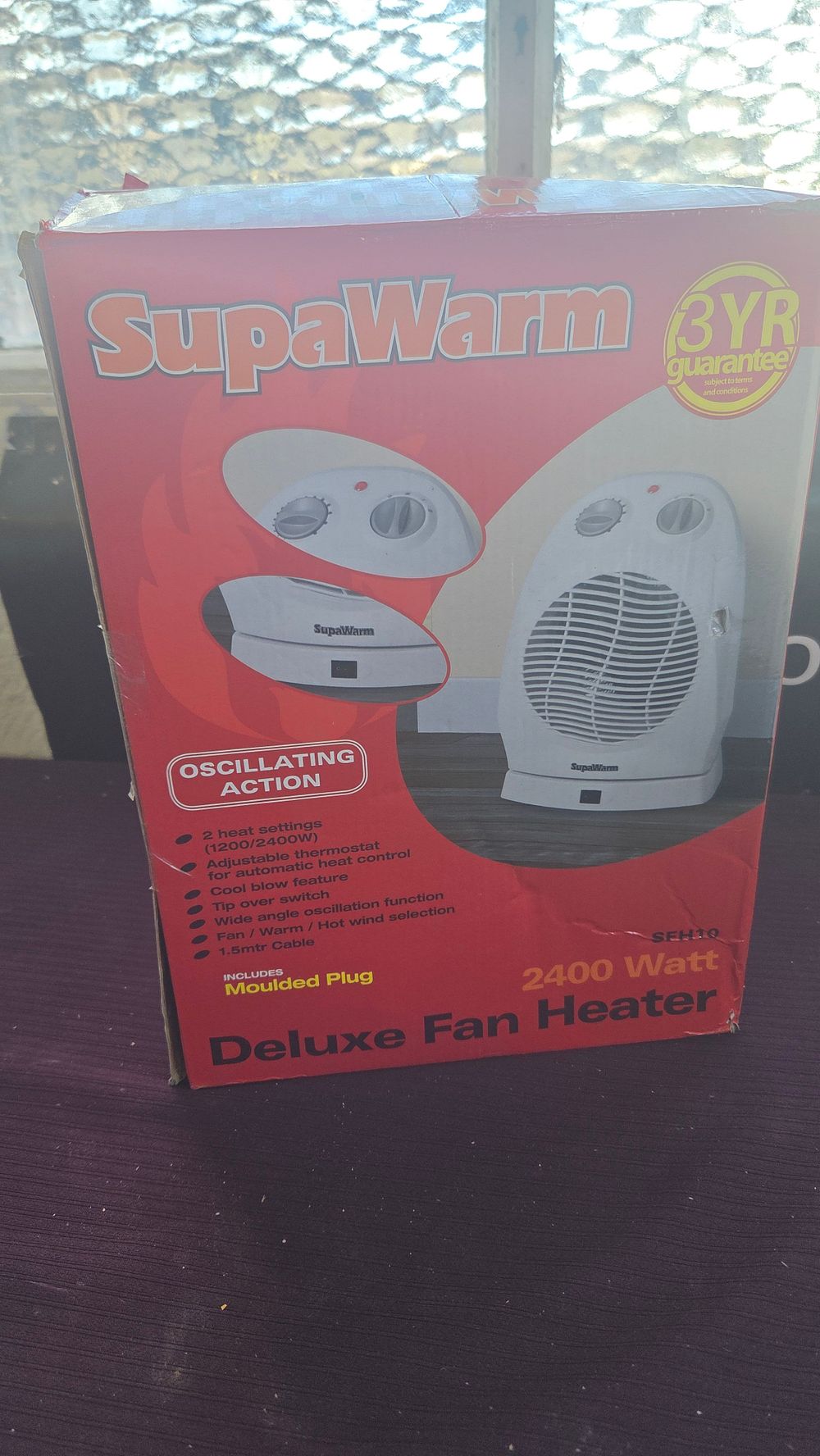 Lot 270 – New SupaWarm SEH10 Deluxe 2400W Oscillating Fan Heater
