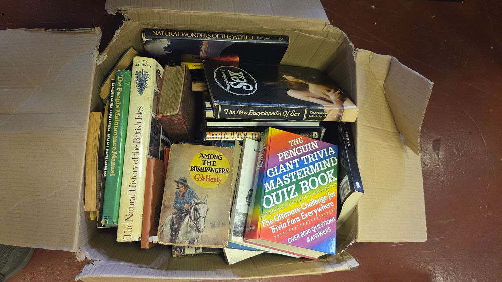 Lot 152 – A Box of Books Including Natural History, Fiction, and Reference
