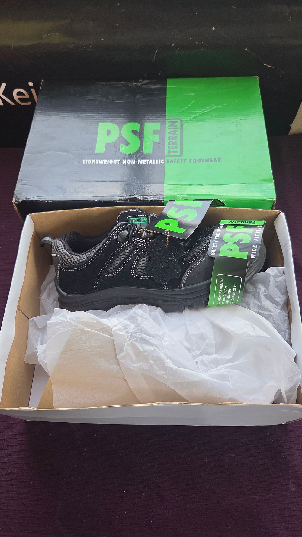 Lot 157 – A Pair of Boxed PSF Terrain 980NMP Lightweight Non-Metallic Safety Shoes Size UK 3