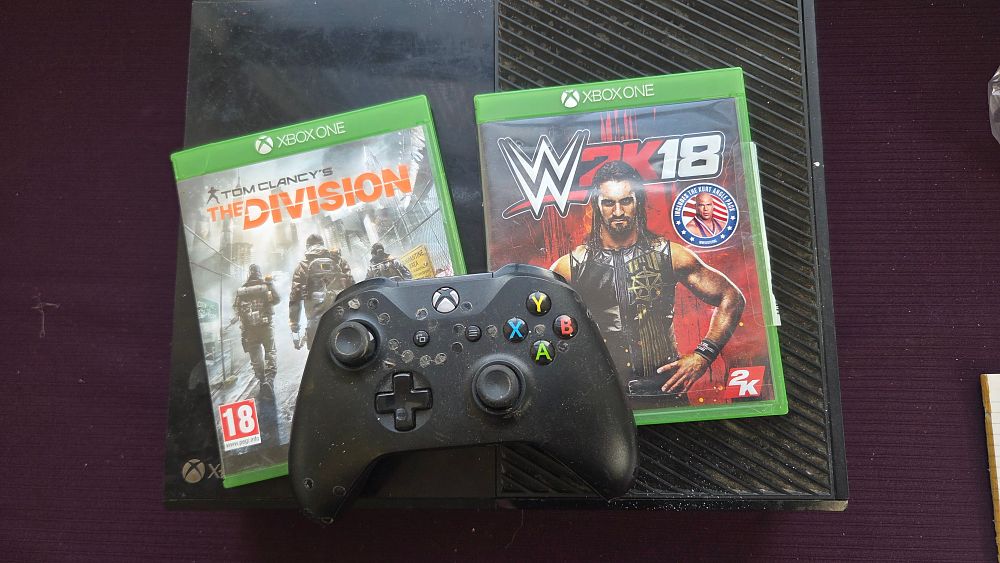 Lot 201 – A Microsoft Xbox One Console, Controller, and Games