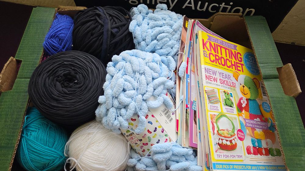 Lot 203 – A Collection of Let’s Get Crafting Knitting and Crochet Magazines and Assorted Yarn including King Cole Jelly Bean
