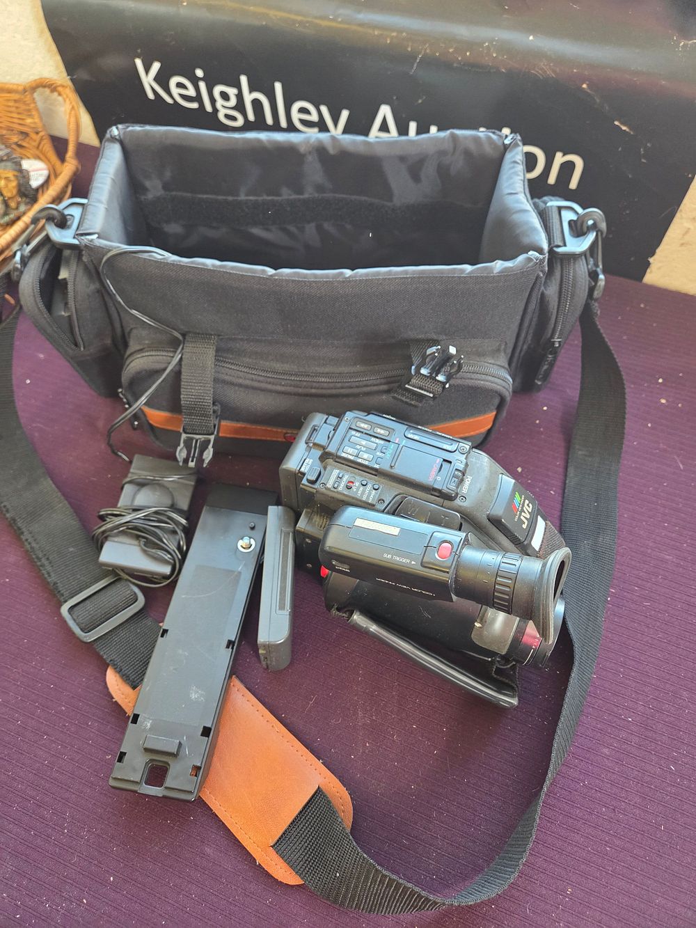 Lot 428 – A JVC VHS-C Camcorder and Assorted Accessories