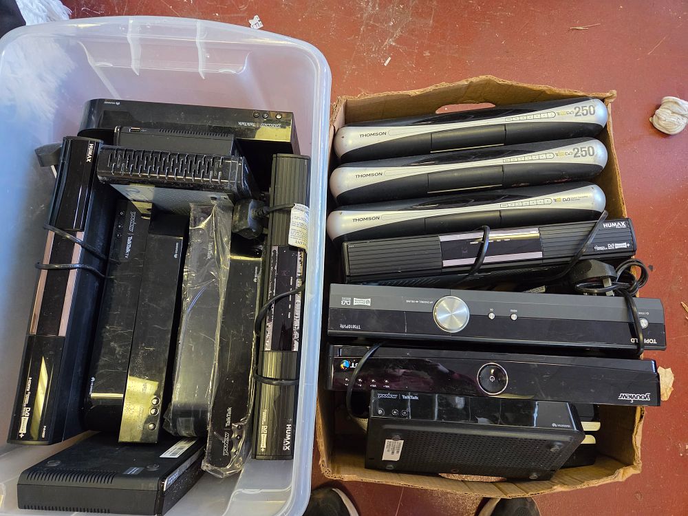 Lot 440 – A Collection of Digital Set-Top Boxes and Personal Video Recorders Including Humax, Thomson, and YouView Models