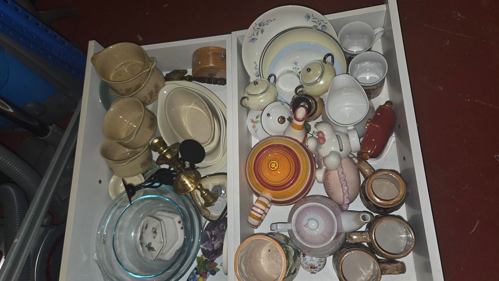 Lot 170 – Two Boxes of Miscellaneous Ceramics, Glassware, and Household Decorative Items