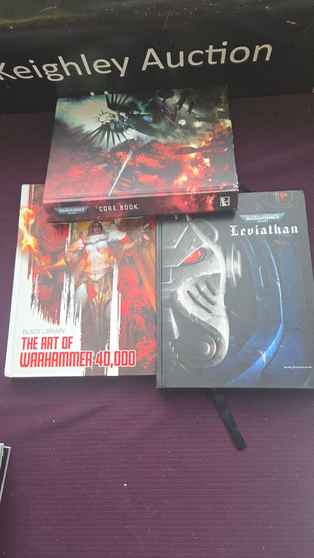 Lot 211 – Games Workshop. A Trio of Warhammer 40,000 Volumes: Core Book, Leviathan, and Art of Warhammer 40,000. 2023.
