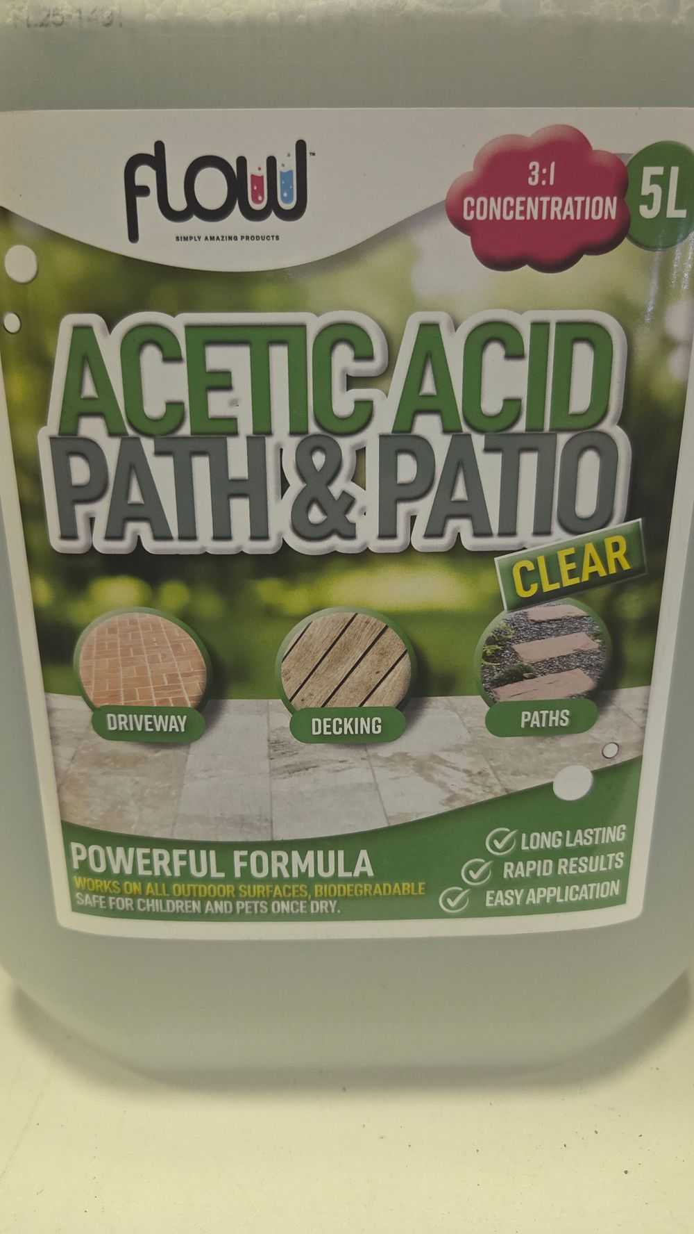 Lot 230 – A 5 Litre Container of Flow Acetic Acid Path and Patio Cleaner