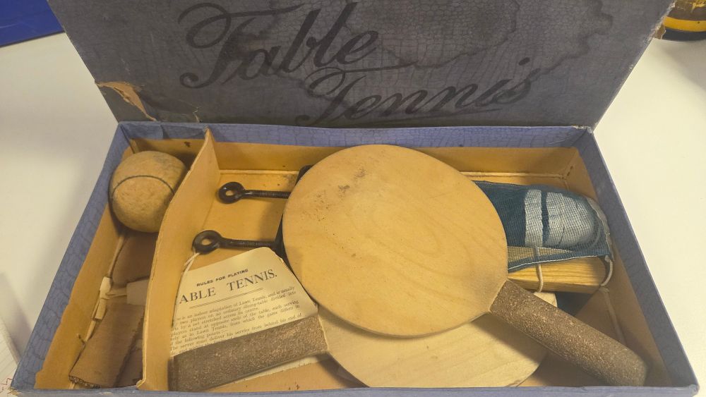 Lot 244 – A Vintage Early 20th Century Table Tennis Set in Original Box