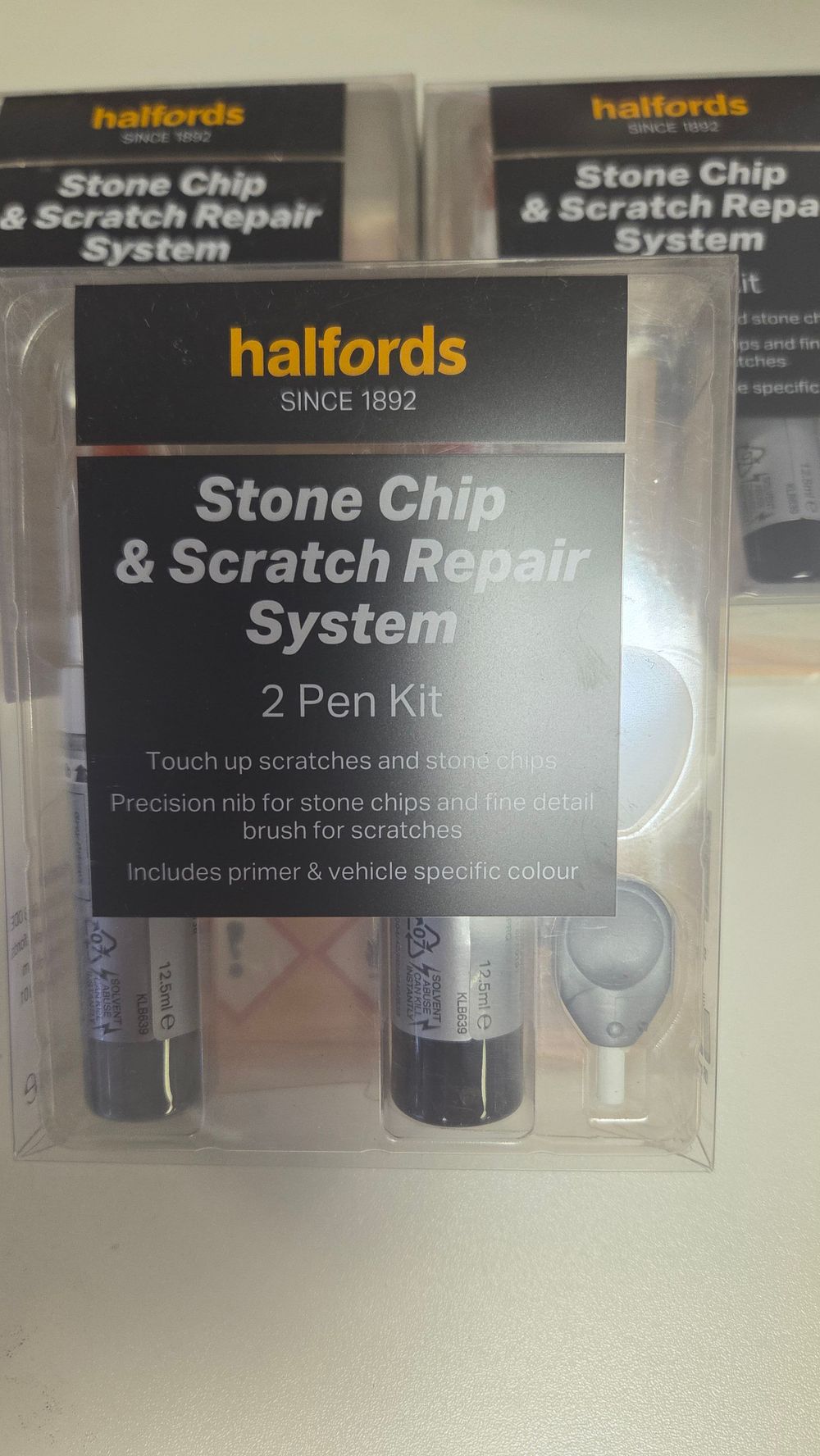 Lot 252 – Four Packets of Halfords Stone Chip and Scratch Repair System 2 Pen Kits Colour Code KLB639