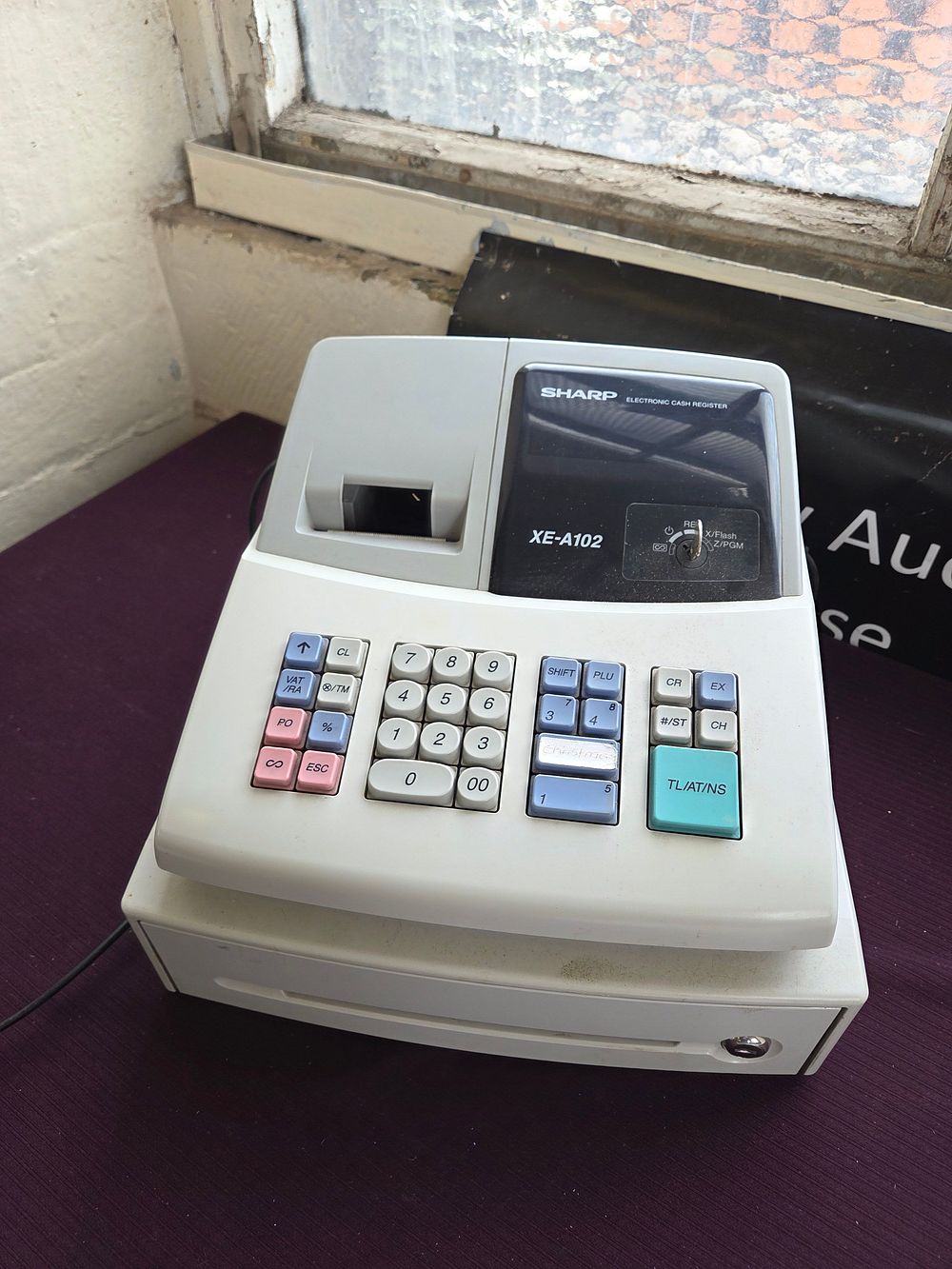 Lot 346 – Sharp XE-A102 Electronic Cash Register powers on