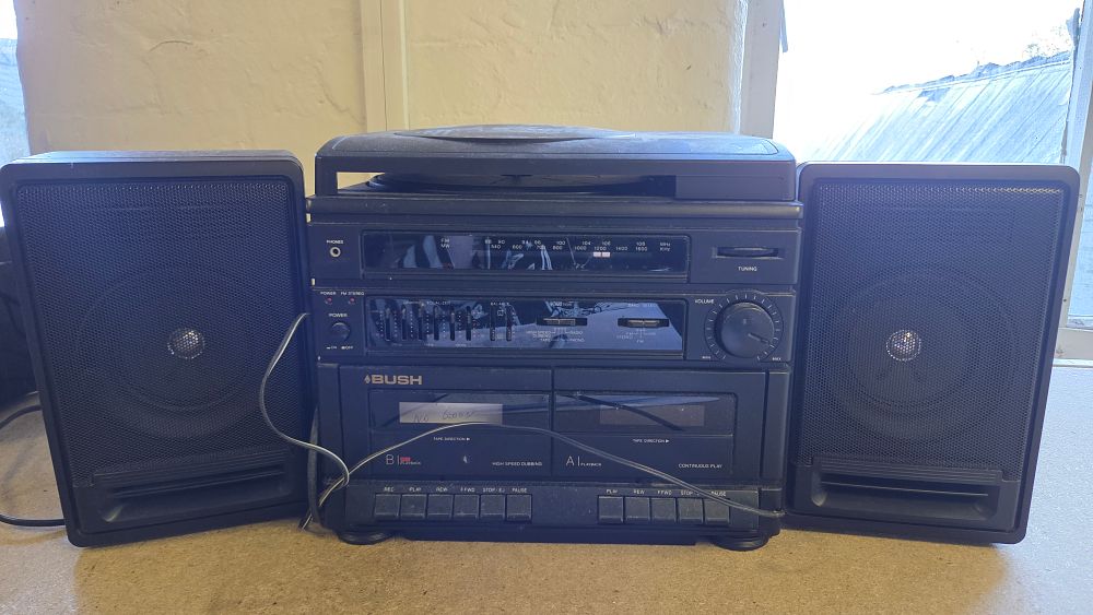 Lot 153 – Bush Portable All-in-One Stereo System with Turntable and Dual Cassette Decks