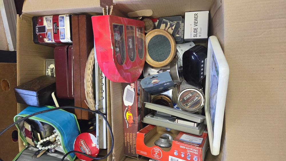 Lot 172 – Two Boxes of Kitchenware and Household Decorative Items