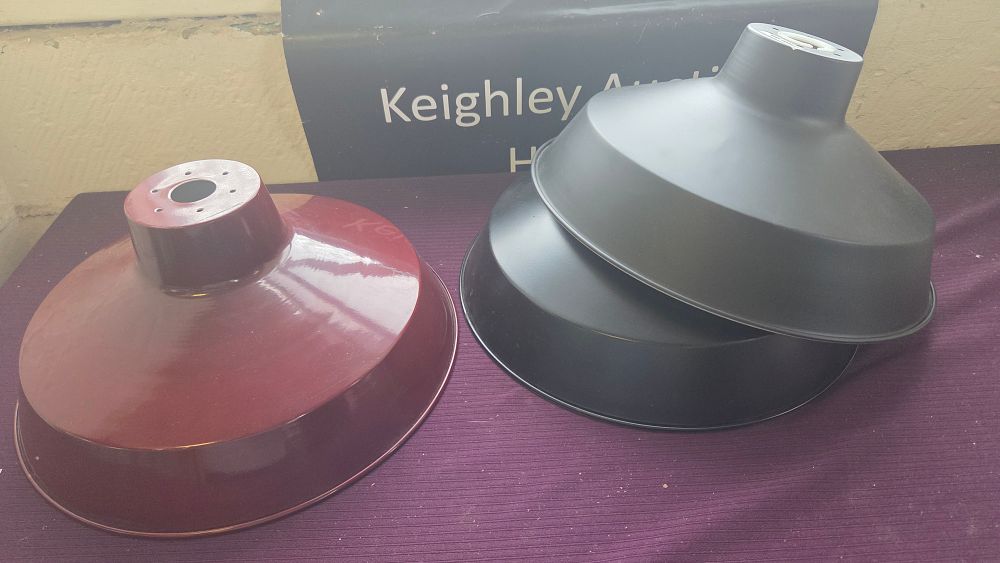 Lot 205 – A Trio of Industrial Style Metal Pendant Lampshades