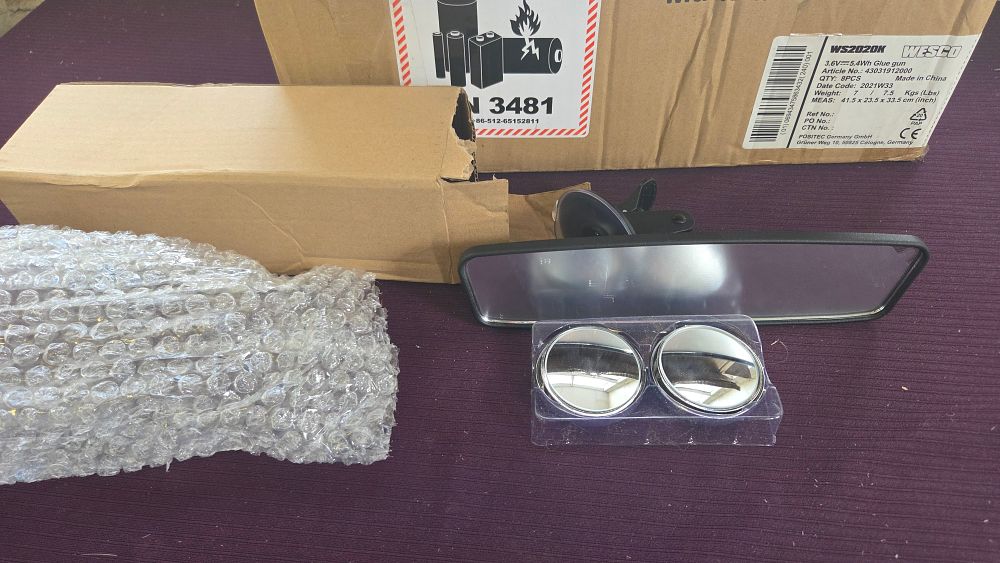 Lot 211 – Ten New Universal Automotive Mirrors Comprising a Suction-Cup Interior Mirror and a Pair of Blind Spot Mirrors