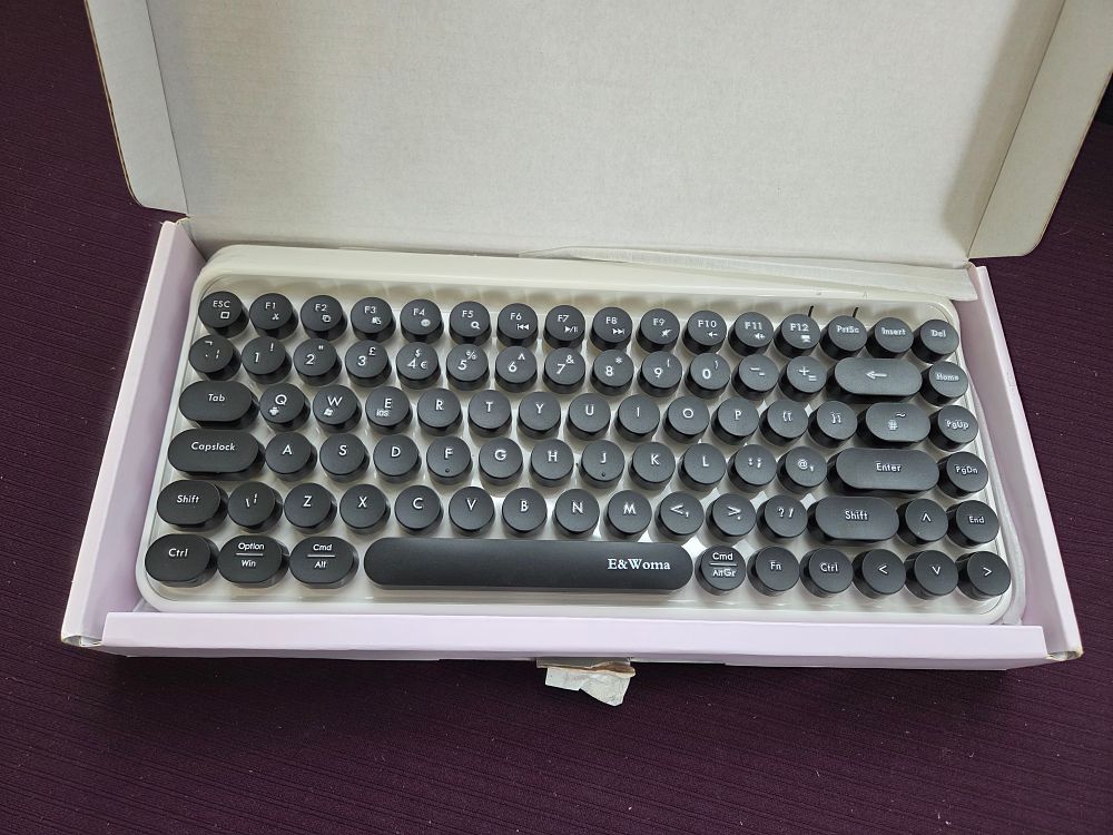 Lot 229 – E&Woma SK-621BT Retro Typewriter-Style Bluetooth Keyboard