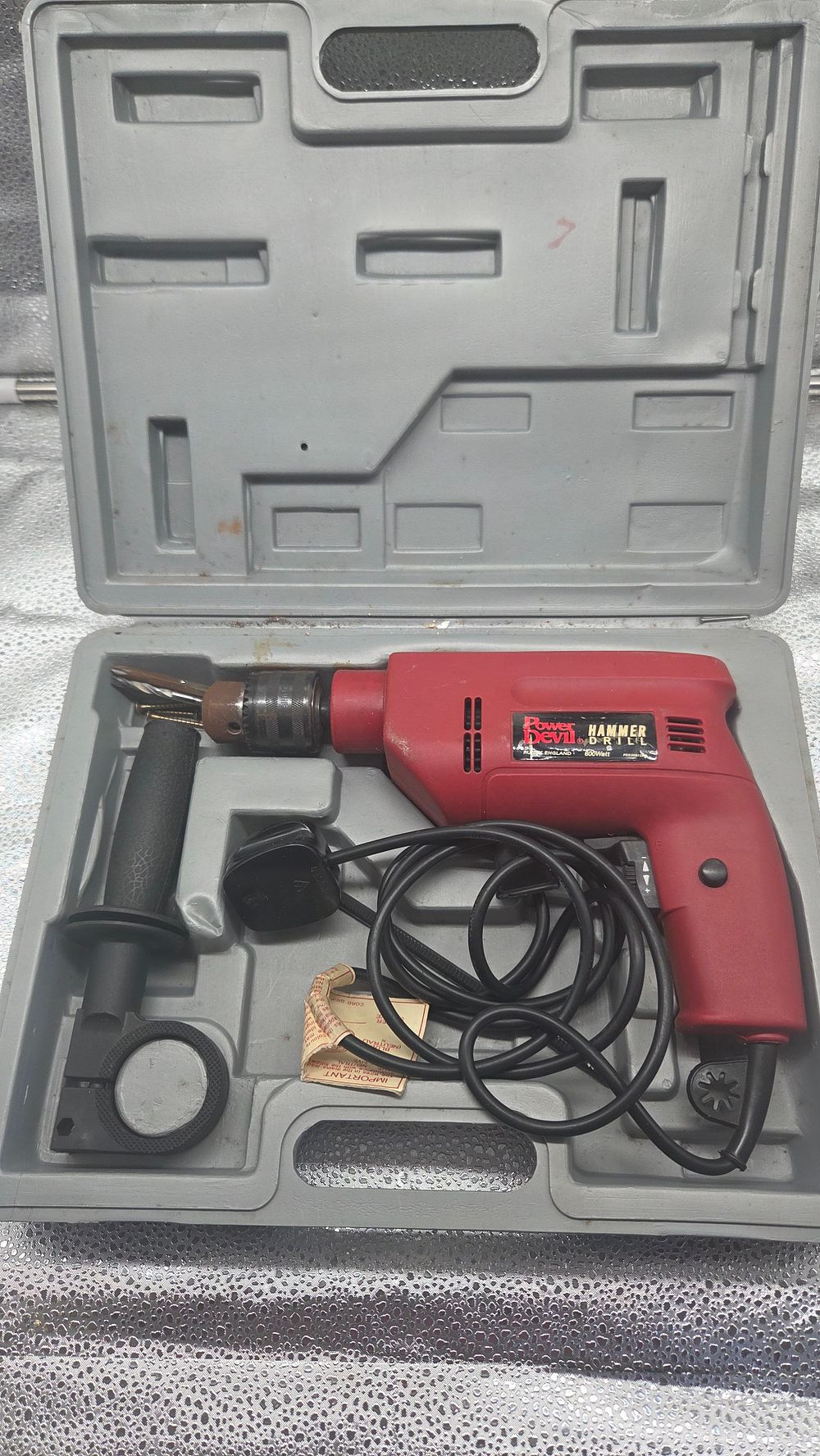 Lot 282 – A Power Devil 600W Corded Hammer Drill in Fitted Case working order