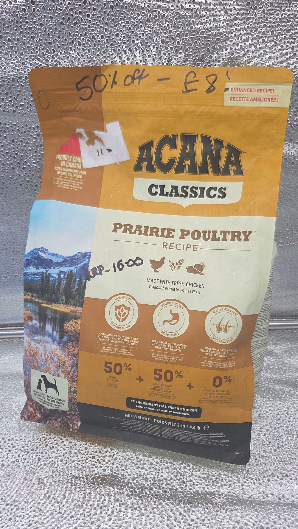 Lot 293 – ACANA Classics Prairie Poultry Recipe Dry Dog Food, 2 kg