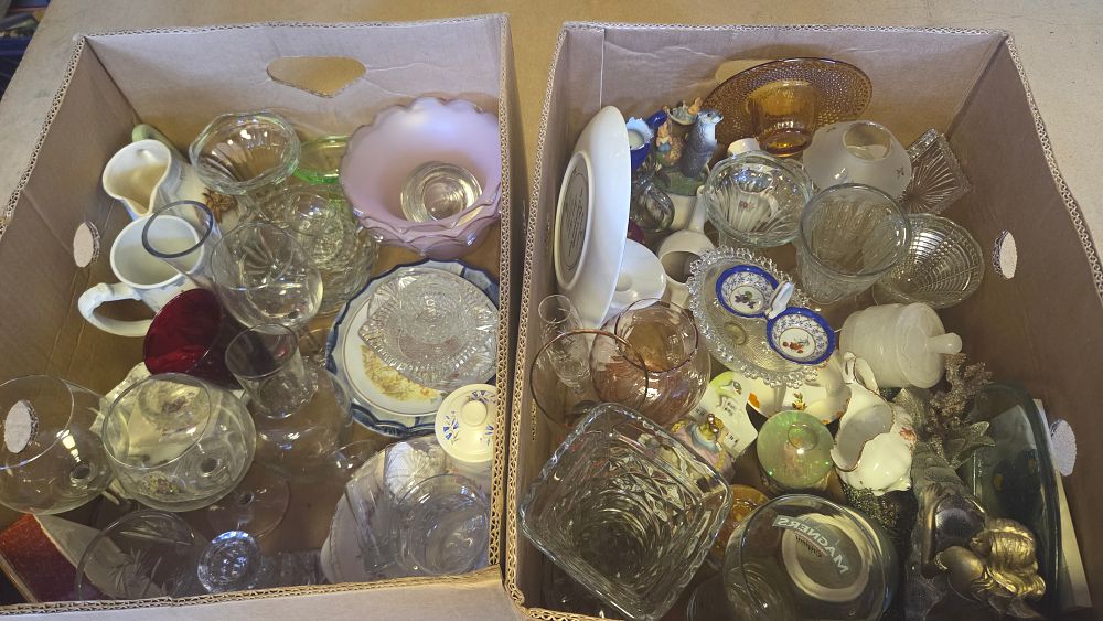 Lot 332 – Two Boxes of Decorative Glassware, Ceramics, and Ornaments