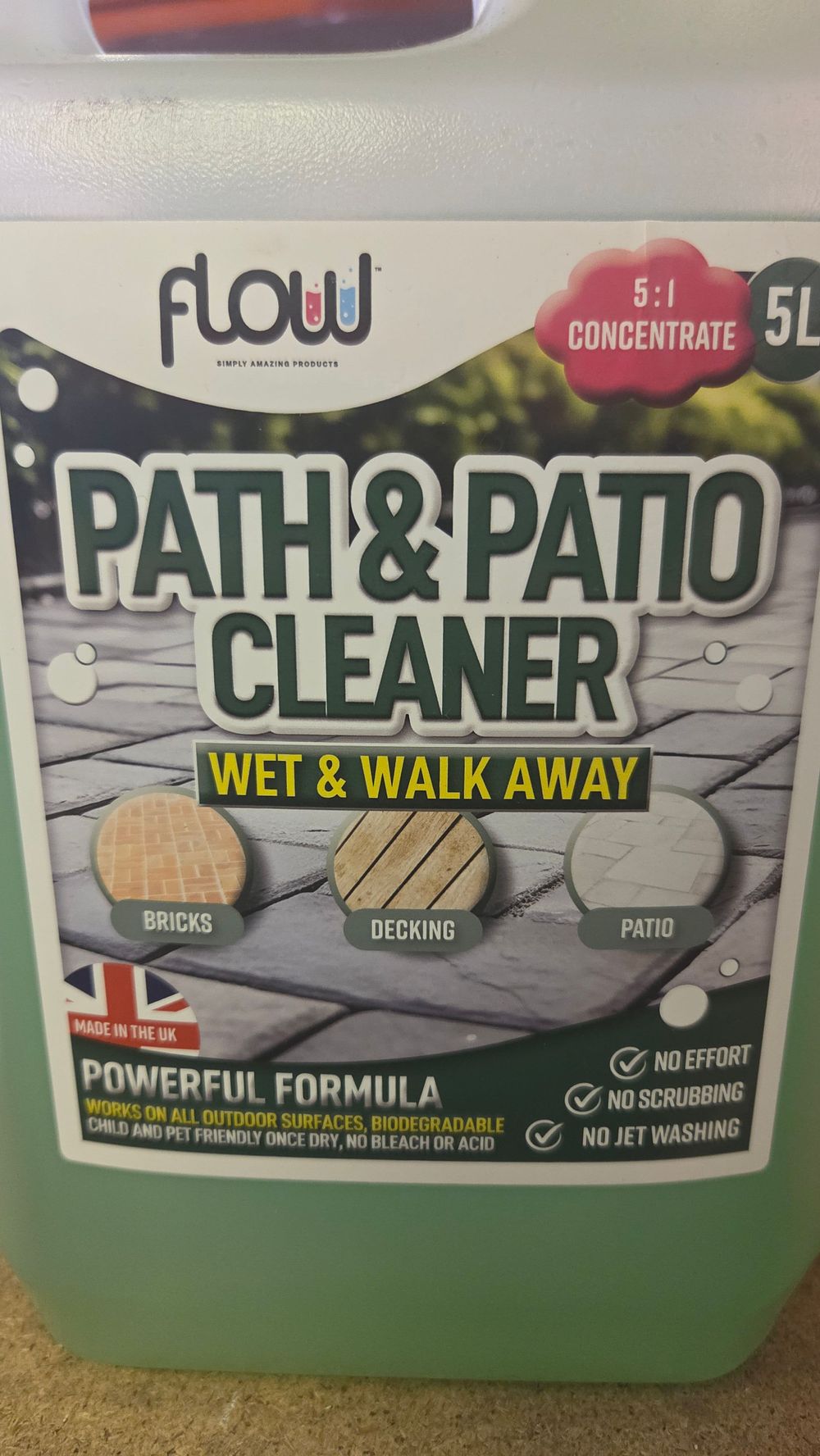 Lot 240 – Flow Path and Patio Cleaner 5 Litre 5:1 Concentrate