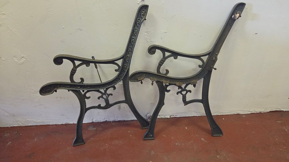 Lot 295 – A Pair of Victorian Style Cast Iron Garden Bench Ends