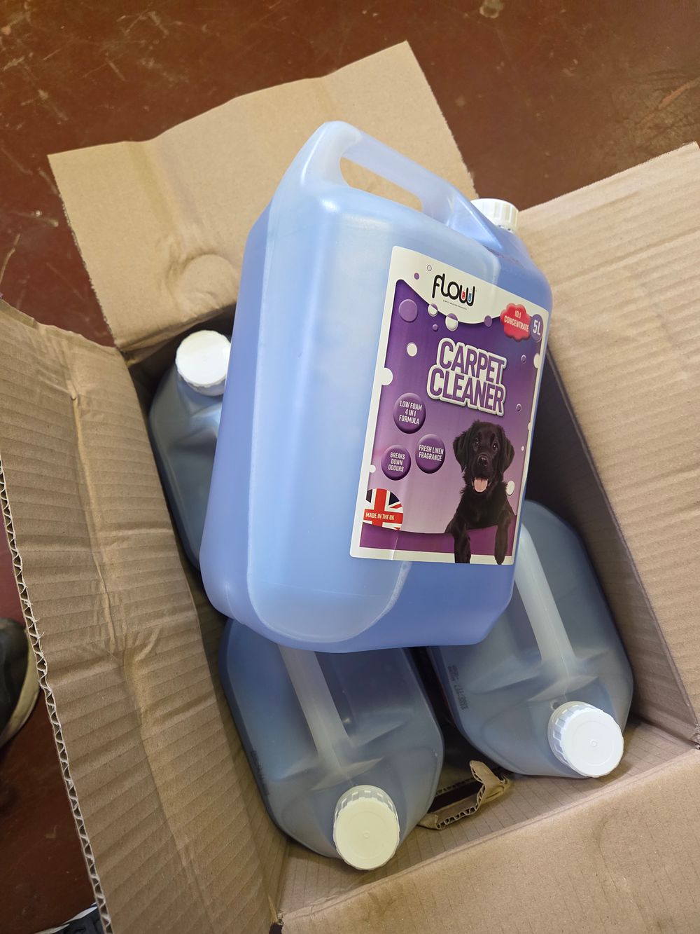 Lot 300 – 4 Bottles of 5L Flow Pet Magic Carpet Cleaner 5L Concentrate