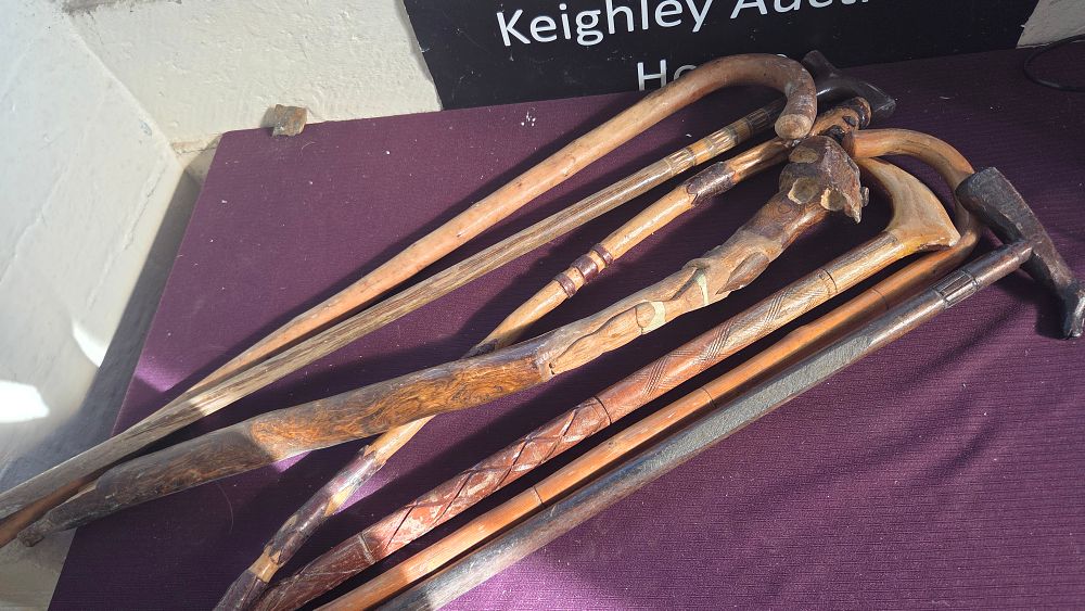 Lot 359 – A Collection of Assorted Wooden Walking Sticks and Canes
