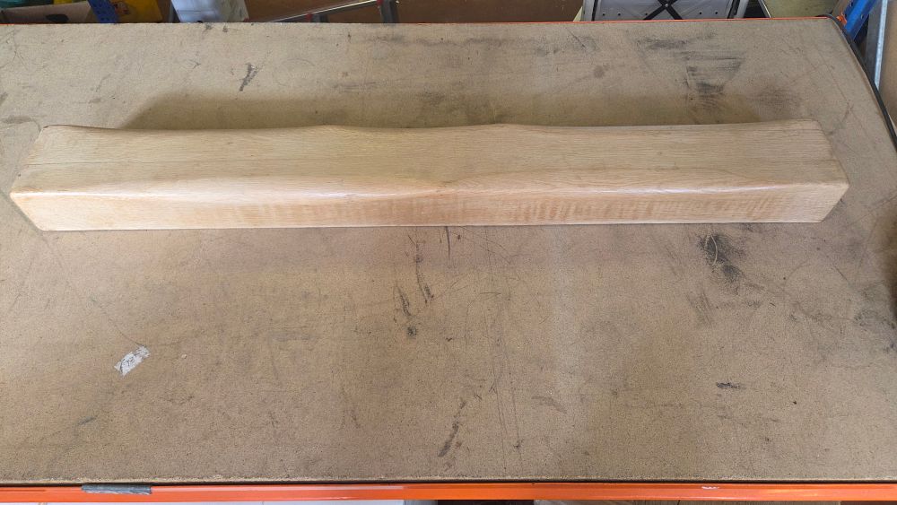 Lot 366 – A Rustic Solid Oak Live Edge Fireplace Mantel Beam