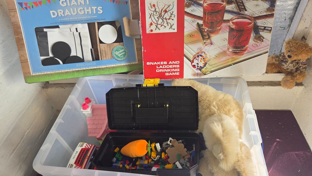 Lot 370 – An Assortment of Outdoor Games and Children’s Toys including Giant Draughts and Snakes and Ladders