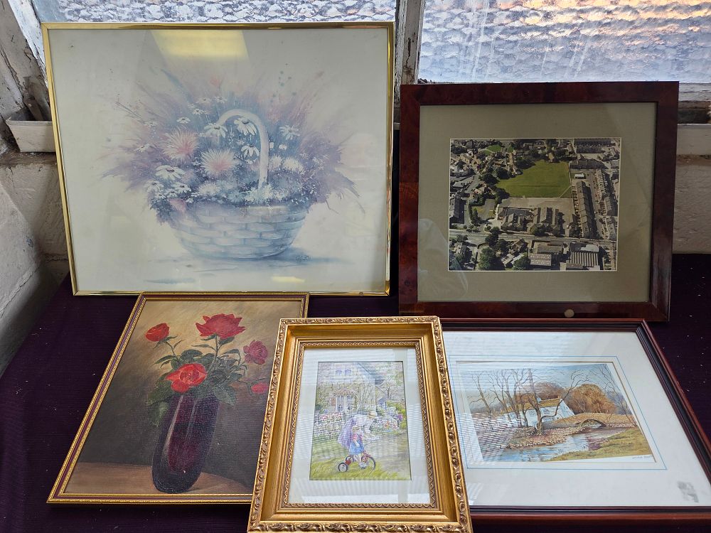Lot 397 – Carlos Rios, Mike Boote, and Others, A Group of Framed Artworks (Signed)