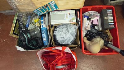 An Assortment of Household Small Appliances, Media, Books, and Sundries