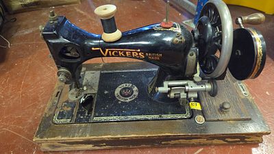 A Vintage Vickers British Made Hand-Crank Sewing Machine