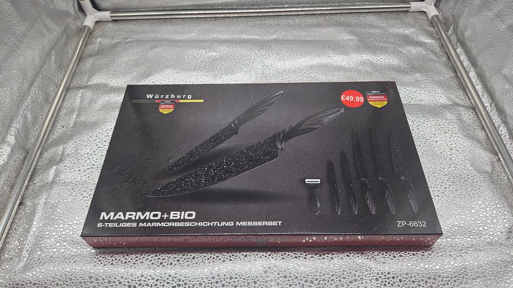 Lot 202 – A Würzburg 6-Piece MARMO+BIO Marble-Coated Kitchen Knife Set
