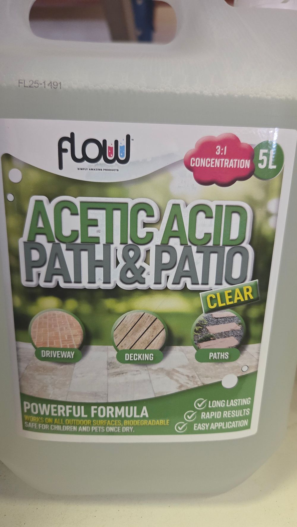 Lot 244 – Flow 5 Litre Acetic Acid Path and Patio Cleaner 3 to 1 Concentration