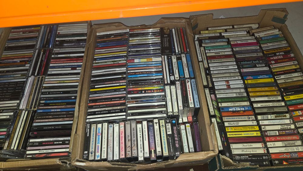 Lot 289 – Three Boxes of Music Media CDs and Cassette Tapes