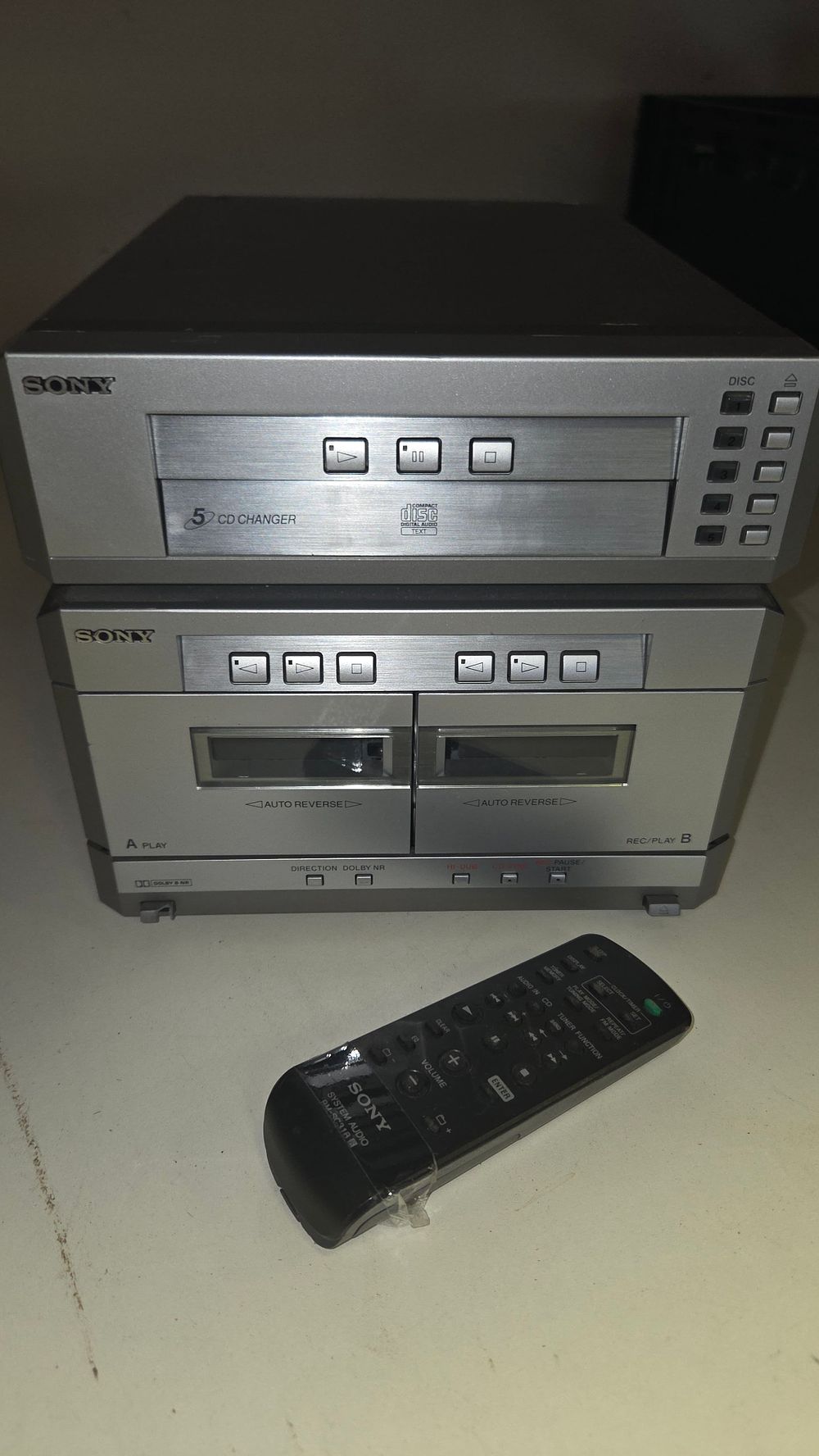 Lot 291 – Sony MHC Series Mini Hi-Fi Component System with 5-Disc CD Changer and Dual Cassette Deck