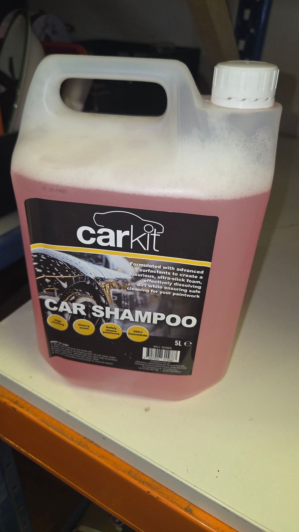 Lot 310 – Carkit 5 Litre Concentrated Cherry Scented Car Shampoo