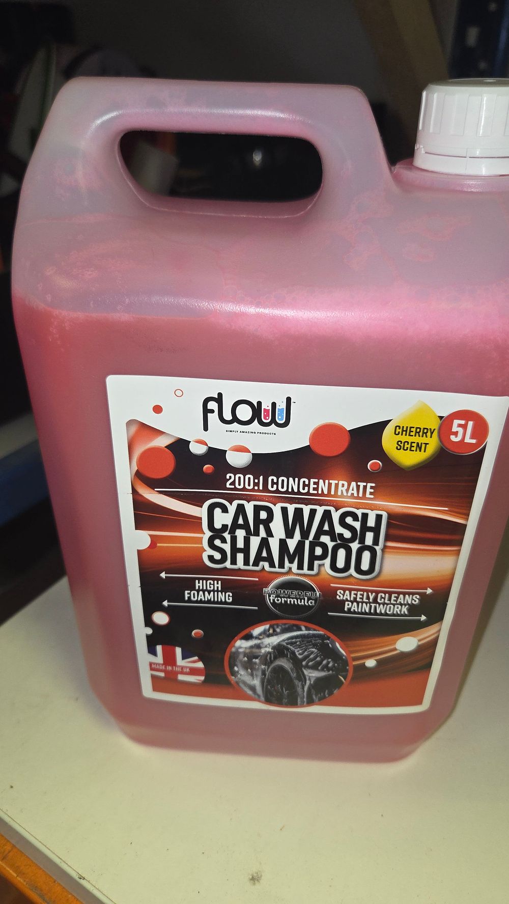 Lot 311 – 5 Litre Flow 200:1 Concentrated Cherry Scented Car Wash Shampoo