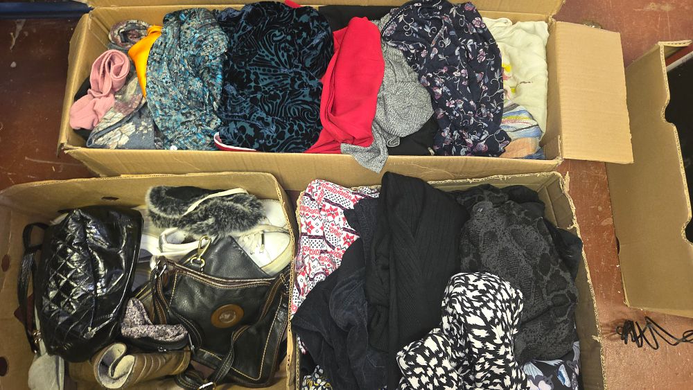 Lot 339 – Three Boxes of Ladies’ Fashion Clothing, Handbags and Footwear