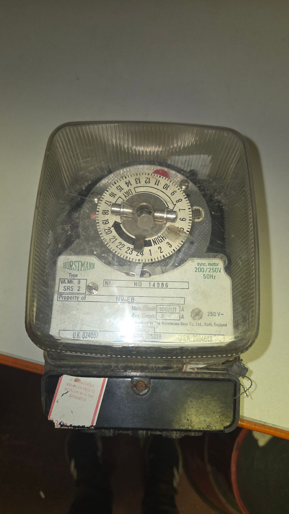 Lot 340 – A Horstmann Type VA Mk. 9 SRS 2 Electromechanical 24-Hour Time Switch for the North Western Electricity Board