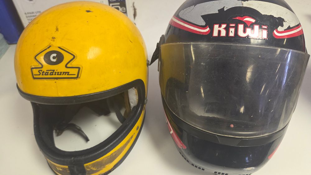 Lot 266 – Two Vintage Full-Face Motorcycle Helmets