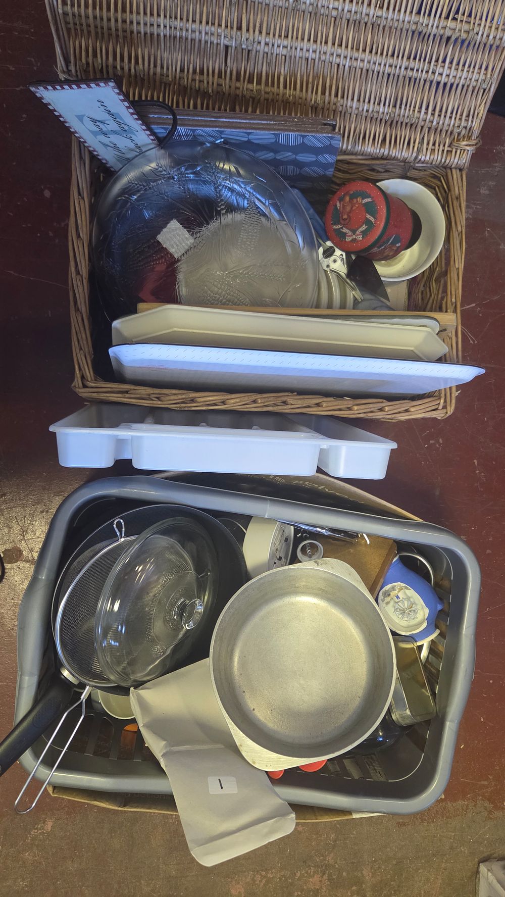 Lot 354 – Two Boxes of Assorted Kitchenware and Household Effects