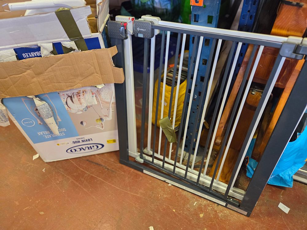 Lot 415 – Three Items of Baby Equipment Comprising Two Safety 1st Metal Safety Gate and a Graco Lovin’ Hug Baby Swing