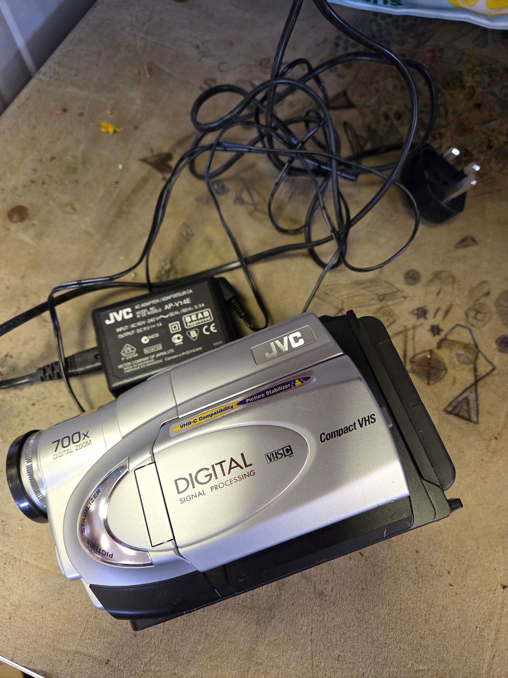Lot 427 – JVC Compact VHS Camcorder with AC Adapter