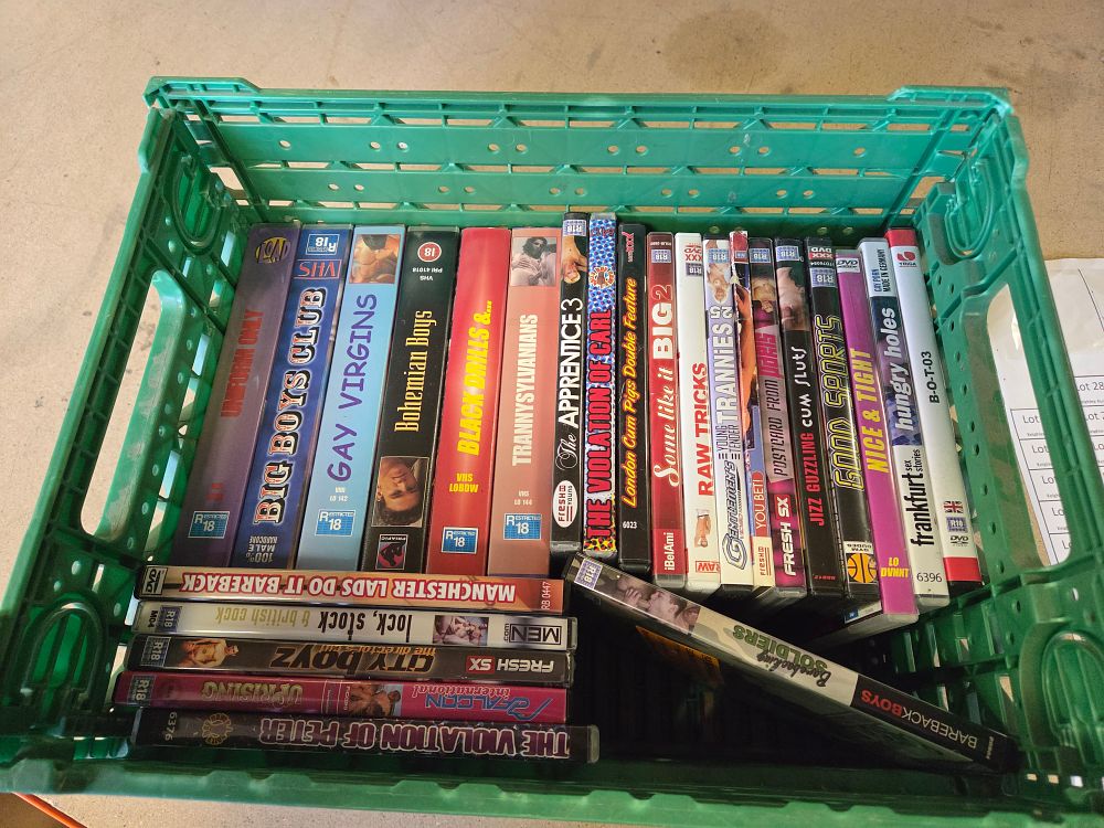 Lot 290 – A Collection of Vintage Gay Adult Interest VHS Tapes and DVDs