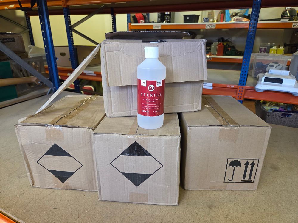 Lot 291 – A Group of SO Sterile 73% Alcohol Hand Rub Sanitiser Cases (48 units)