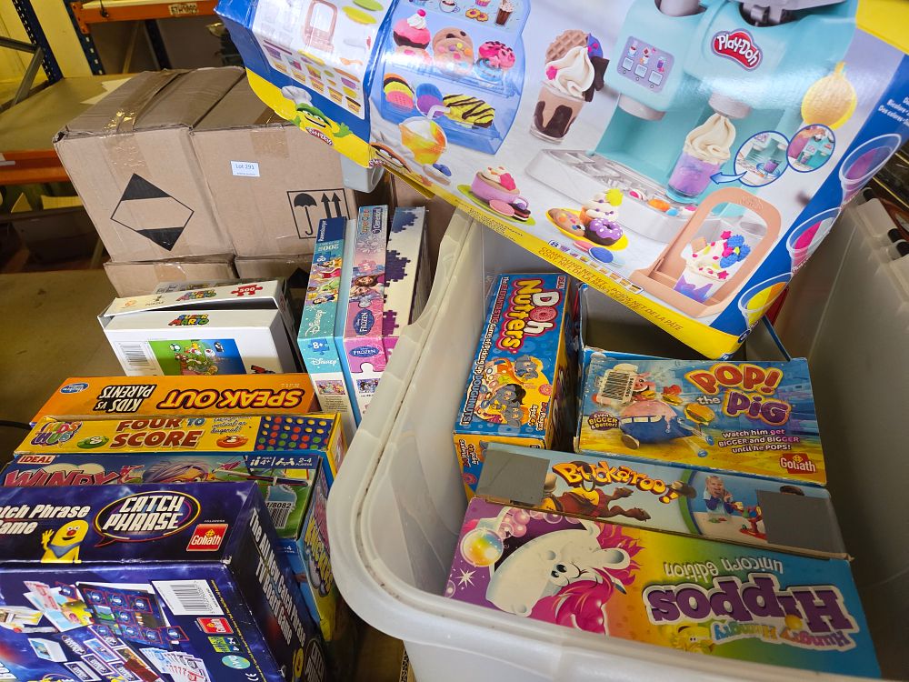 Lot 296 – A Collection of Modern Board Games, Action Games, and Puzzles including Play-Doh, Hasbro, and Goliath